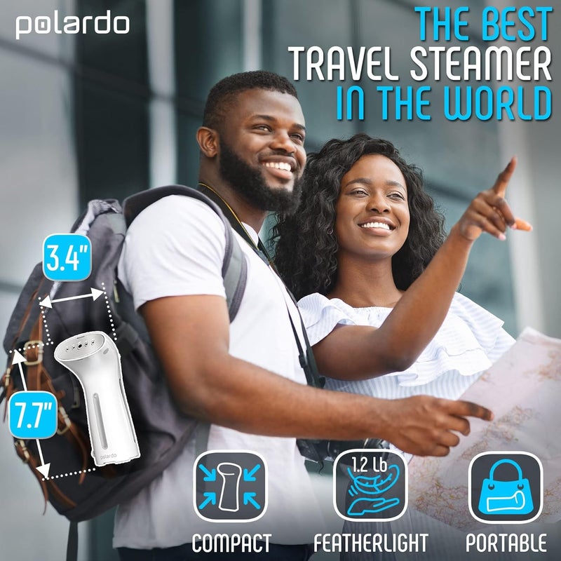 Polardo Portable Travel Garment Steamer for Clothes, Metal Steam Head, 25s Heat Up, Pump System, Mini Size, Handheld Steamer for Any Fabrics, No Water Spitting, 120V - Image 2