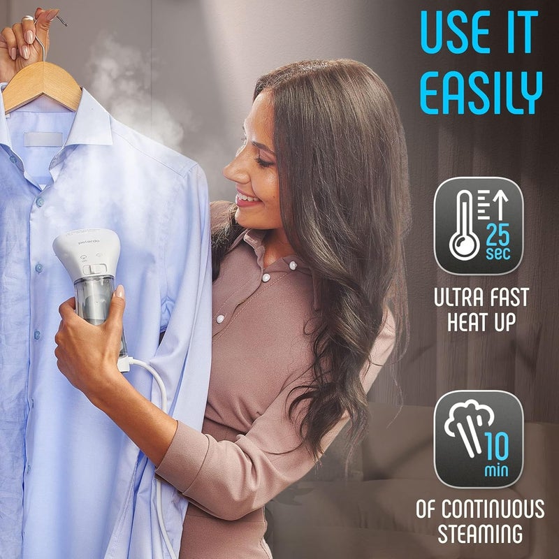 Polardo Portable Travel Garment Steamer for Clothes, Metal Steam Head, 25s Heat Up, Pump System, Mini Size, Handheld Steamer for Any Fabrics, No Water Spitting, 120V - Image 4