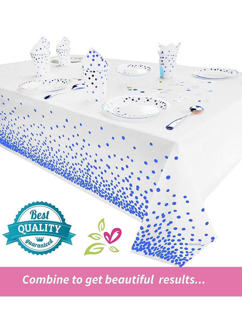 GOLDEN MILLION - Tablecloth for Rectangle Tables Dot Plastic Disposable Party Table Covers for Birthday Parties, Wedding, Anniversary, Baby Shower, Fine Dining Decor 137 x 274cm - Image 1