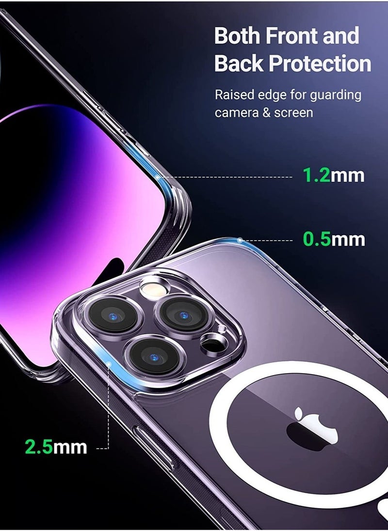 إيف حافظة iPhone 14 Pro Max Magsafe مقاس 6.7 بوصة، حافظة مغناطيسية نحيفة، مقاومة للاصفرار، مقاومة للسقوط، ممتصة للصدمات، مضادة للخدش وخلفية صلبة من الكريستال، حافظة هاتف خلوي iPhone 14 Pro Max - Image 4