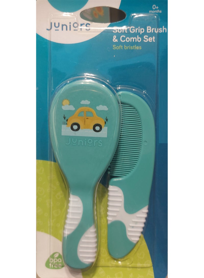 جونيورز مجموعة فرشاة ذات قبضة ناعمة مع مشط جيب