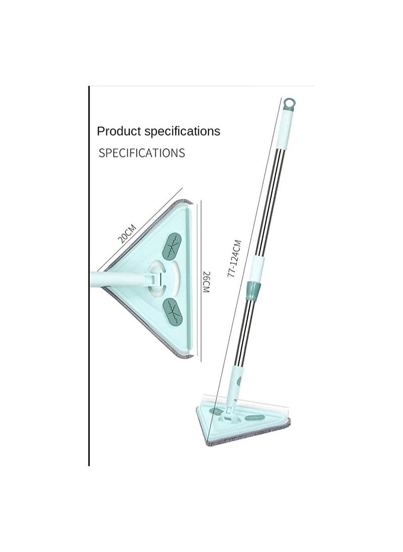 Spaceshoop Triangle Mop with Long Handle Microfiber Flat Floor mop Rotatable Cleaning Brush Glass Wiper Window Cleaner Floor Cleaning Car Glass Cleaning Scraper Dust Mop  - Image 2