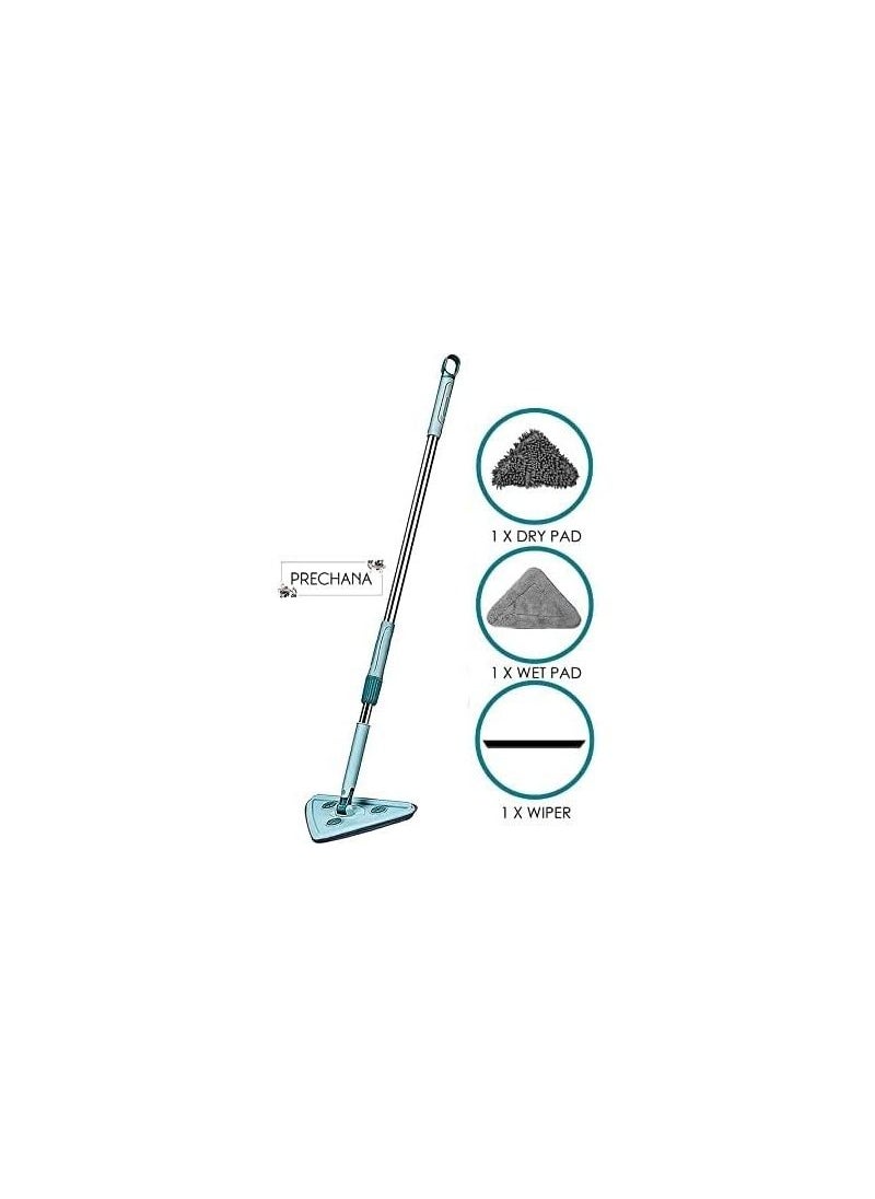 Spaceshoop Triangle Mop with Long Handle Microfiber Flat Floor mop Rotatable Cleaning Brush Glass Wiper Window Cleaner Floor Cleaning Car Glass Cleaning Scraper Dust Mop  - Image 3