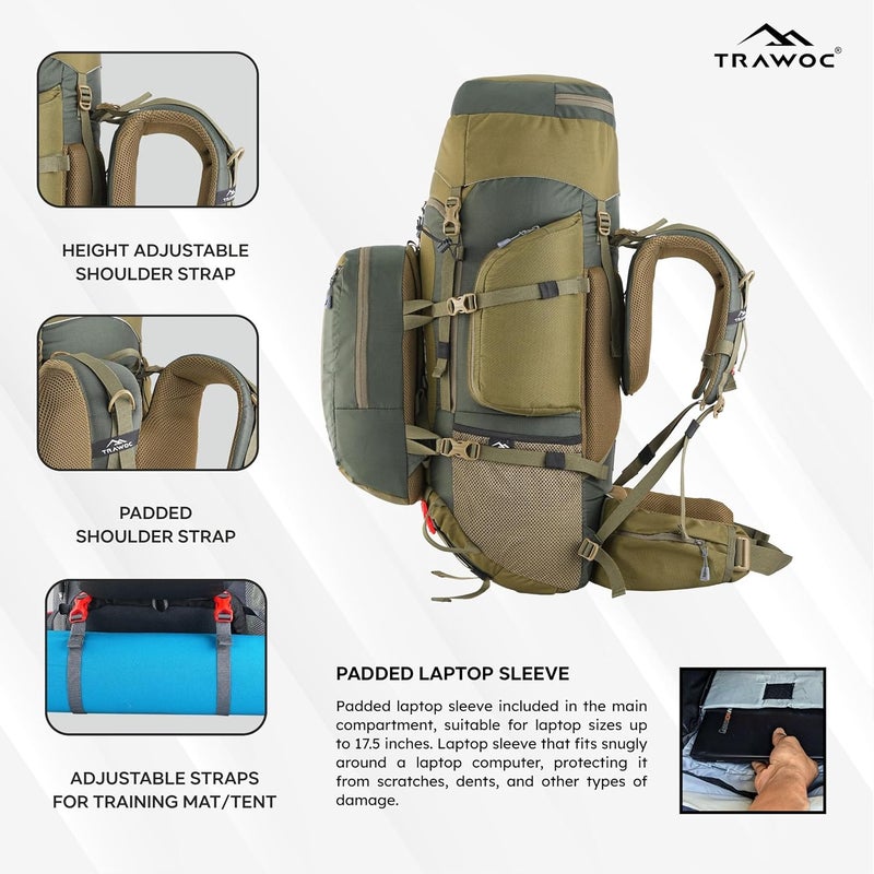 TRAWOC GLOBETROTTER 80L Rucksack Backpack - Image 5
