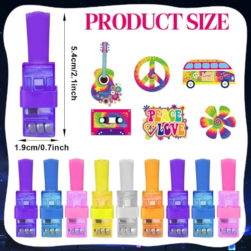 Oitnlaughter 36Pcs 1960s Retro LED Finger Lights Groovy Party Favors Glow in the Dark Light Up Finger Lights Back to 60s Themed Bulk for Birthday Party Goodie Bag Stuffer Birthday Gifts Prize - Image 5