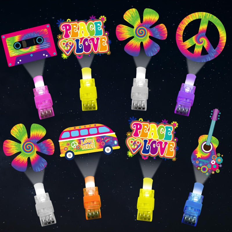 Oitnlaughter 36Pcs 1960s Retro LED Finger Lights Groovy Party Favors Glow in the Dark Light Up Finger Lights Back to 60s Themed Bulk for Birthday Party Goodie Bag Stuffer Birthday Gifts Prize - Image 3