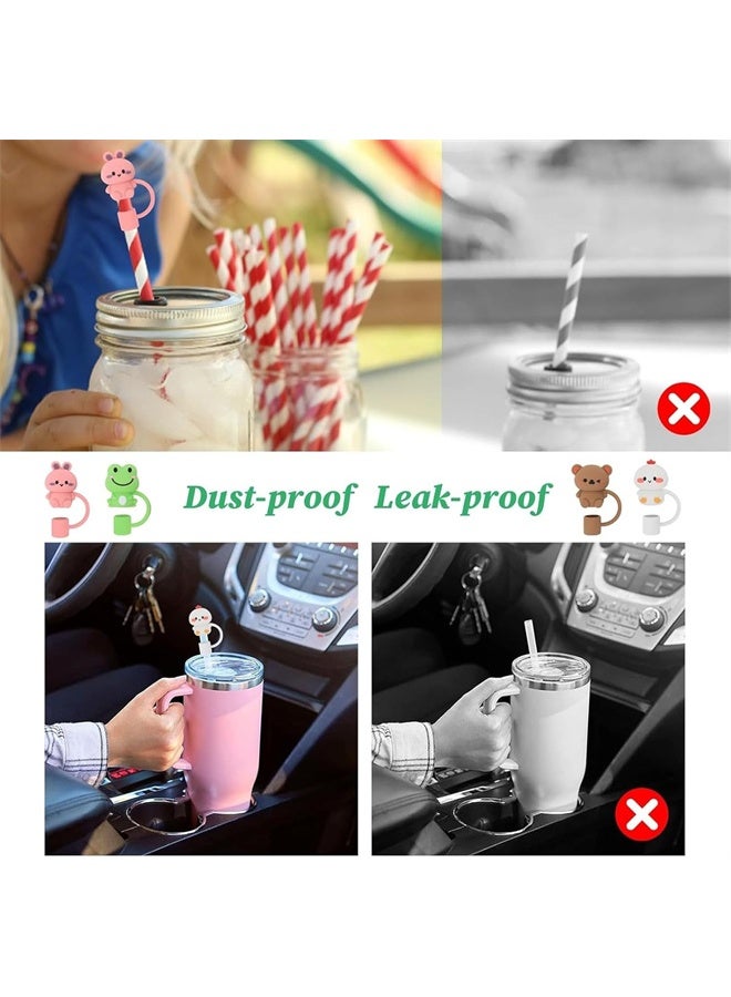 هومستر 5 قطع قابلة لإعادة الاستخدام غطاء القش الحيواني، 10mm / 0.4inch القش غطاء، غطاء كوب الشرب الكرتون قابلة لإعادة الاستخدام، اكسسوارات ستانلي - Image 5