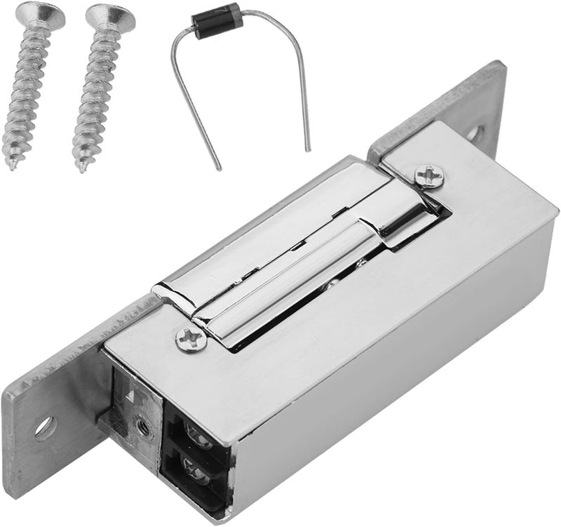 Ashata Electric Strike Lock, Adjustable Narrow-Type Electric Strike Double Unlock Mode Access Control Lock for Office Building/Stainless Steel Doors/Wooden Doors/Fireproof Exit Doors - Image 1