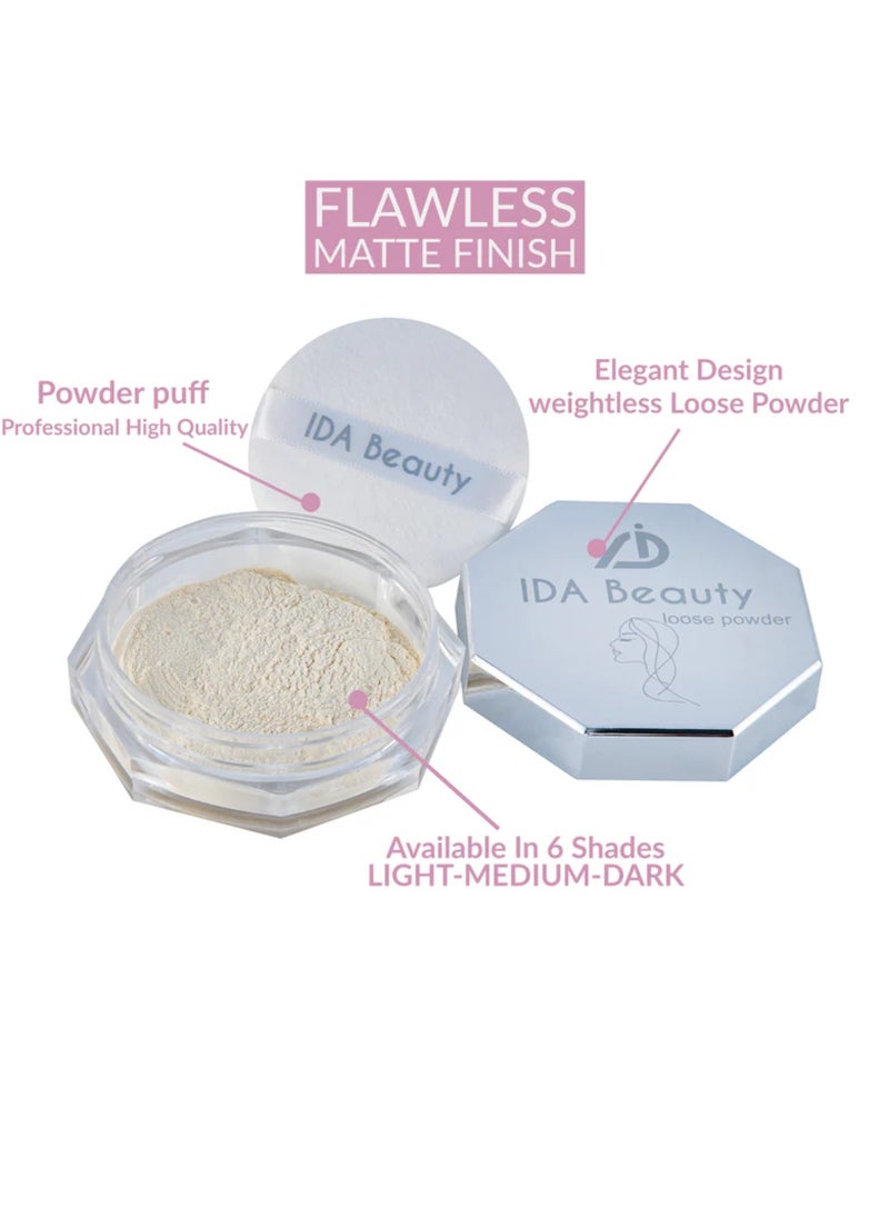 IDA Beauty Weightless Loose Setting Powder | Long-Lasting, Oil-Absorbing, Flawless Matte Finish  - Image 4