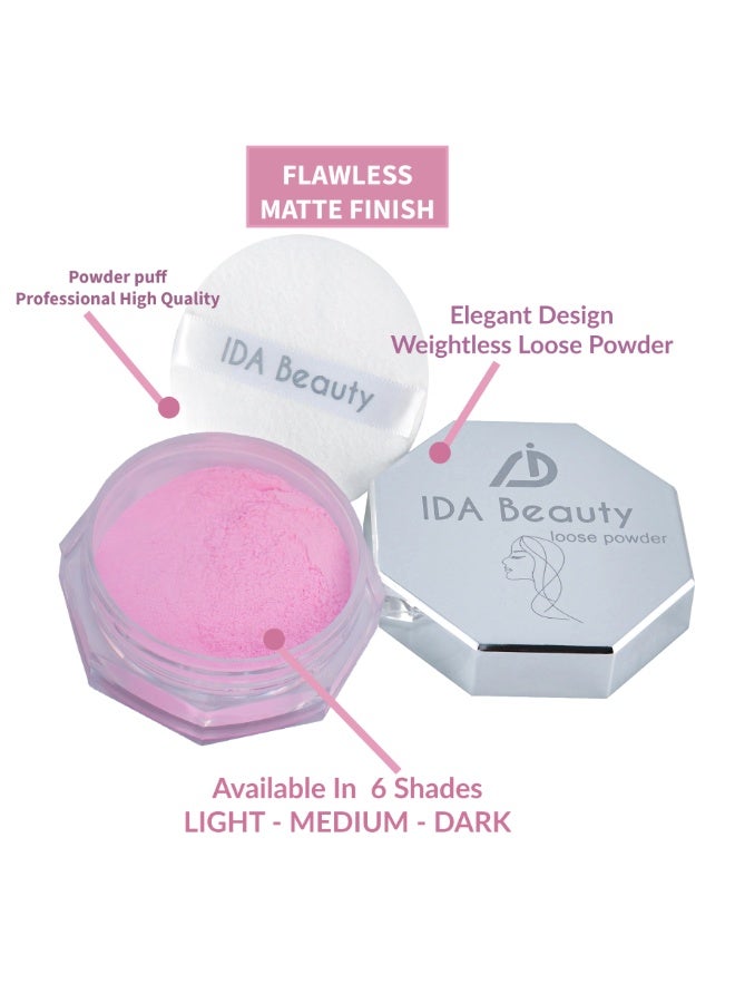 IDA Beauty Weightless Loose Setting Powder | Long-Lasting, Oil-Absorbing, Flawless Matte Finish - Image 3