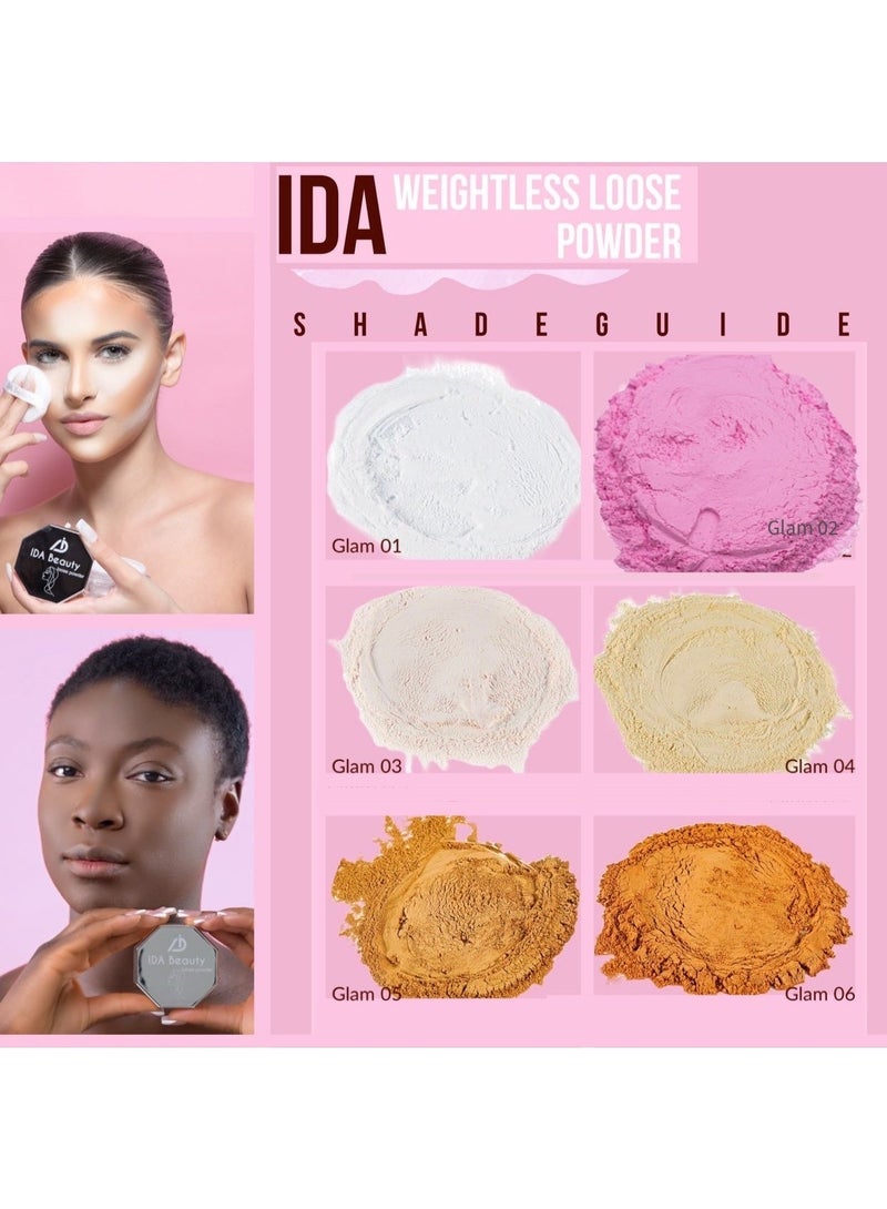 IDA Beauty Weightless Loose Setting Powder | Long-Lasting, Oil-Absorbing, Flawless Matte Finish - Image 4
