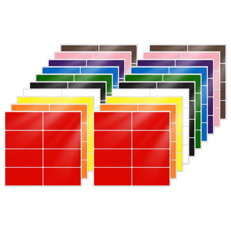 FINDAT 10 Colors Assorted Labels Stickers 157075 Inch Vinyl Rectangular Label Removable Waterproof Color Coding Name Tag for Classroom Office File Inventory Marking 160 PCS - Image 2