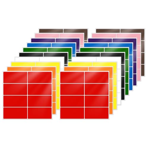 FINDAT 10 Colors Assorted Labels Stickers 157075 Inch Vinyl Rectangular Label Removable Waterproof Color Coding Name Tag for Classroom Office File Inventory Marking 160 PCS - Image 1