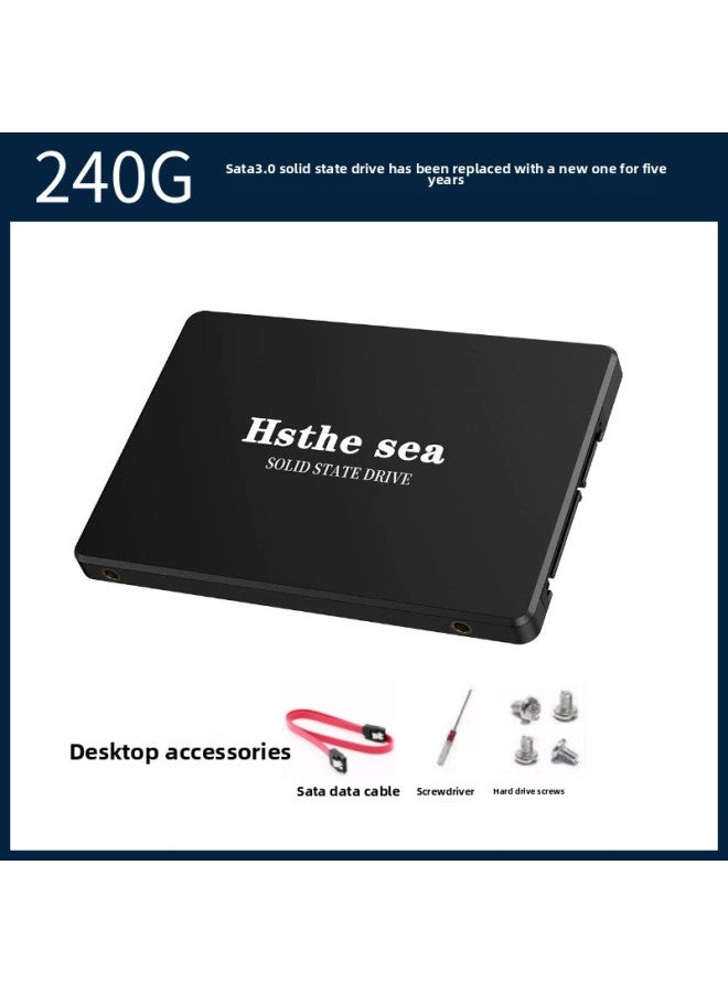 Direct SSD Solid State Drive Notebook 120G Desktop 128g240g256G512G SATA-Capacity:240g-pre-installed Win7-64 Digits + Desktop Accessories - Image 1