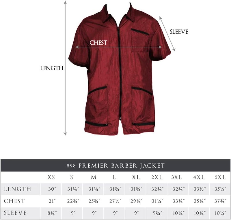Betty Dain Premier Barber Jacket in Burgundy - Stylish and Functional Short-Sleeved Design - Image 3