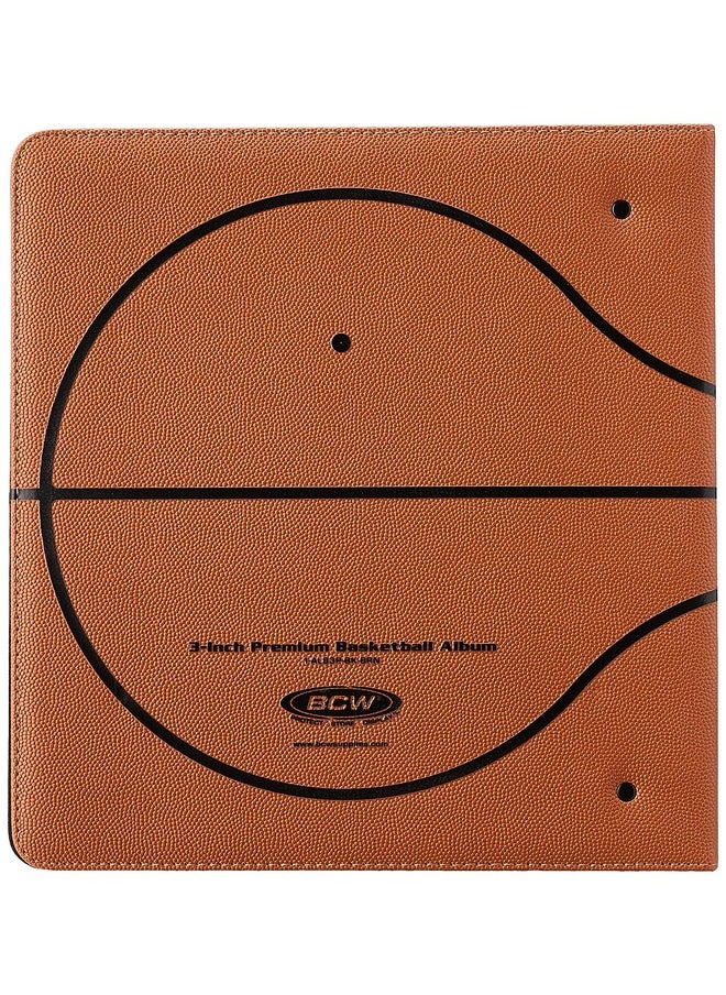 BCW - Bcw 3" Premium Album Basketball Collectors Edition Heavyduty Black Powder Coated Can Hold Up To 90 Bcw 9Pocket Pages With Trading Cards - Image 1