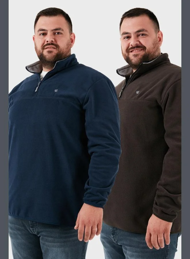 Buratti Regular Fit Anti-Pilling Plus Size Brushed Cold-Resistant 2-Pack Men's Fleece POLAR 5906001BS2