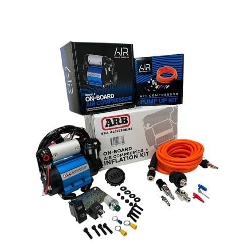 ARB Inflation Kit Air Compressor and Orange Air Hose Pump Up Kit with Quick Fitting Bundle On Board System CKMA12 and 171302 Part Numbers in a New Air Systems Printed Box Compressor Inflation Kit - Image 1