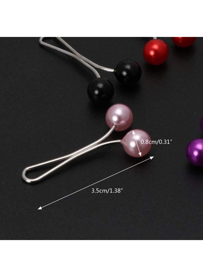 ChicAbode 12pcs مسلم حجب كليب دبابيس، محاكاة اللؤلؤة الفولاذ المقاوم للصدأ U مقاطع مع ملونة، كاذبة اللؤلؤة كليب للنساء البنات، شال شال بروش كليب حجب أبوابل شال شال مجوهرات الملحقات - Image 3