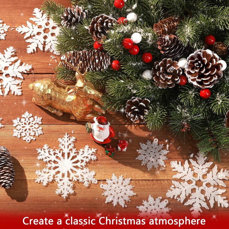 hatisan 200PCS Christmas Pine Cones Berry Pine Branch Snowflakes Set Christmas Decorations for DIY Crafts Home Table Gift Party Supplies  Assorted Sizes - Image 4