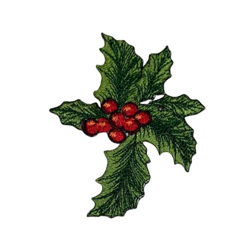 GARAAN - Machine Embroidered Applique, Embroidery Patch, Sew on Patches, DIY Projects, Holly Leaf (Pack of 6) - Image 1