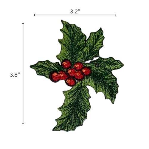 GARAAN - Machine Embroidered Applique, Embroidery Patch, Sew on Patches, DIY Projects, Holly Leaf (Pack of 6) - Image 3