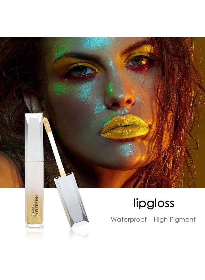 Kilshye Glitter Lipstick Matte Liquid Lipsticks Metallic Lip Glaze High Pigment Lipgloss Long Lasting Waterproof Lip Makeup for Women and Girls Pack of 1 (D- Gold 5) - Image 4