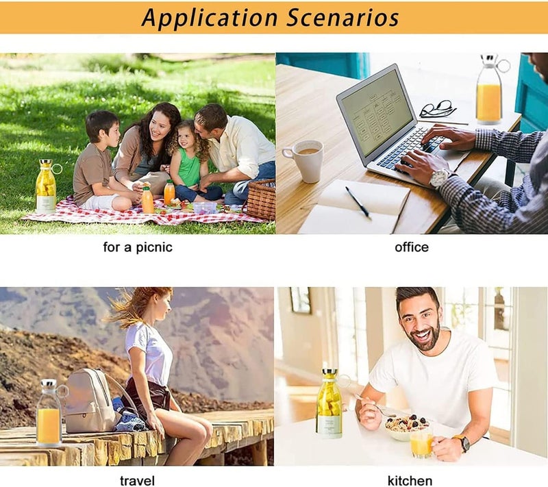 Mini Blender Portable USB Rechargeable Personal Size Blender for Juices and Shakes, Choice for Lovers Gifts Magic Blender Cup for Juice Maker Portable Blender Blender All Fruits 420ml - Image 4