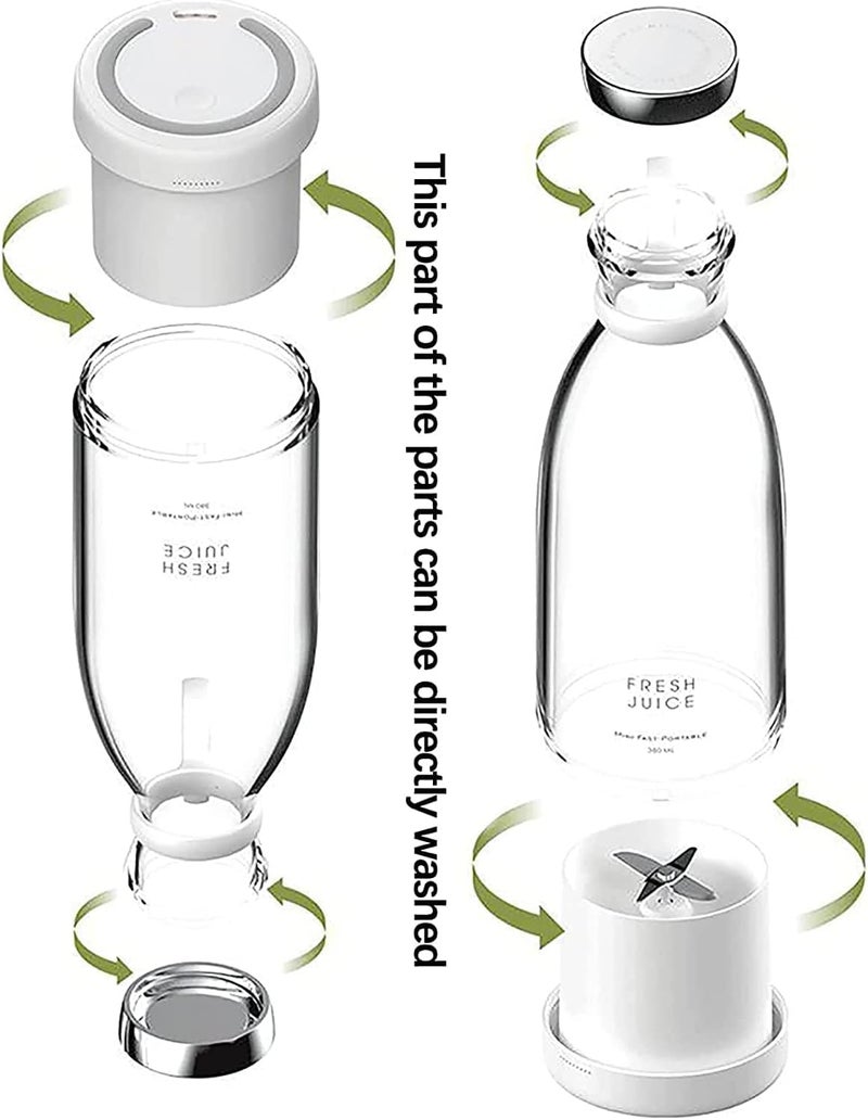 Mini Blender Portable USB Rechargeable Personal Size Blender for Juices and Shakes, Choice for Lovers Gifts Magic Blender Cup for Juice Maker Portable Blender Blender All Fruits 420ml - Image 1