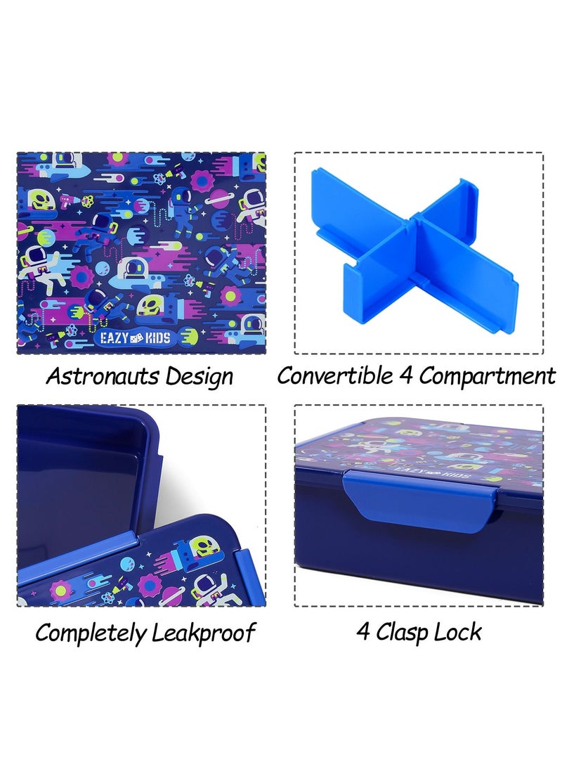 Eazy Kids علبة غداء إيزي كيدز - رواد فضاء - أزرق - 850 مل - Image 5