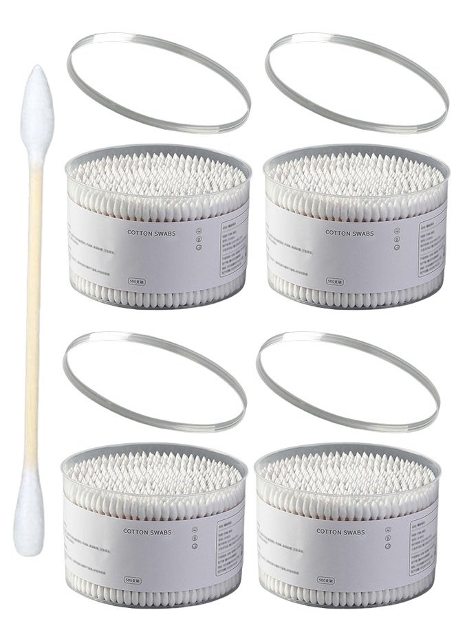 2000 PCS Double-Headed Cotton Swabs - Disposable, Soft, Multipurpose for Ear Cleaning, Baby Care and Makeup Removal (Pointed and Round)