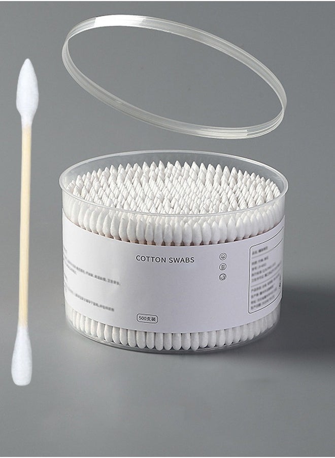 2000 PCS Double-Headed Cotton Swabs - Disposable, Soft, Multipurpose for Ear Cleaning, Baby Care and Makeup Removal (Pointed and Round)