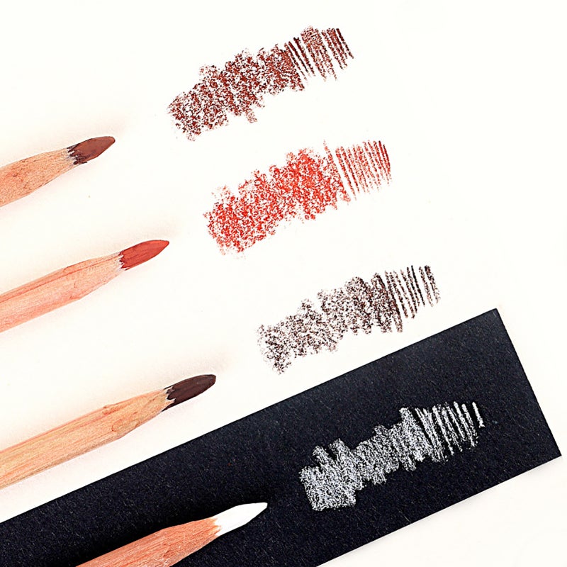 Xin Bowen Skin Tone Pencils 4 Vibrant Shades 4mm Thick Easy Blending - Multi-Purpose Drawing Pencils for Portrait Sketching Shading Layering for Beginners Students Artists - Image 5
