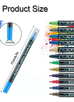 GBQ 12PCS Double-ended Acrylic Marker For Children's Student Handbook Marker Pen Color Graffiti Marker Pen With 2PCS Wood Chips DIY10-12cm 5-7cm Painting Art Tools Stationery  - Image 2