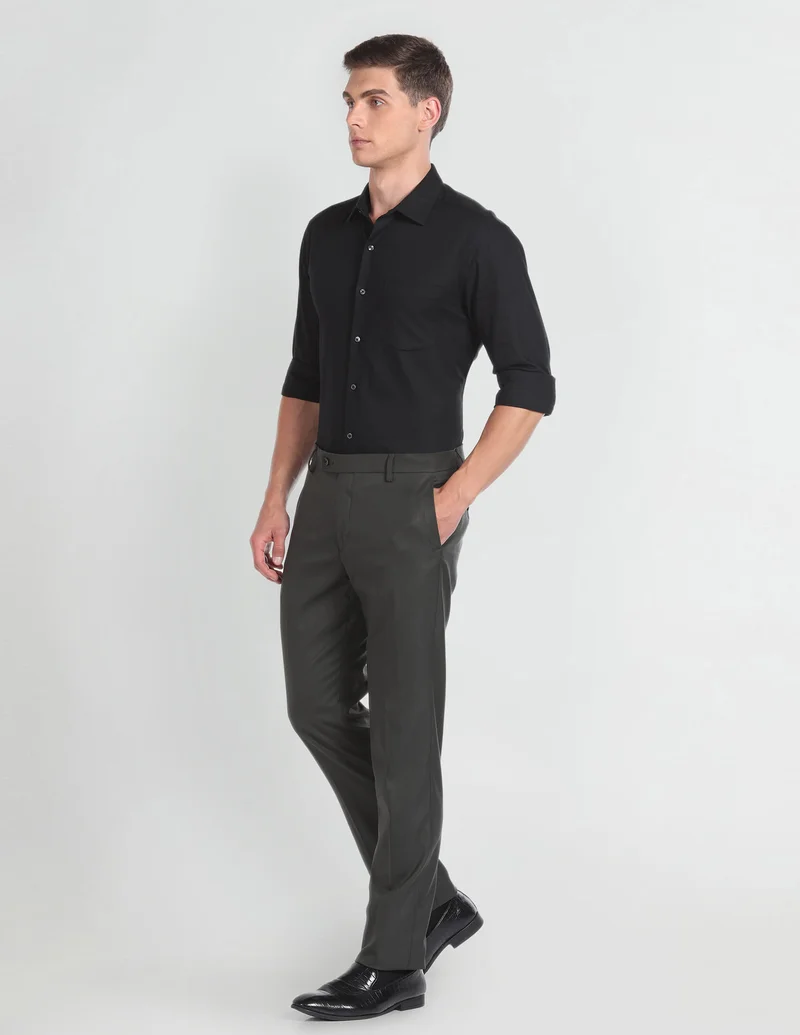 Arrow  Hudson Tailored Fit Formal Trousers for Men | Best Price UAE