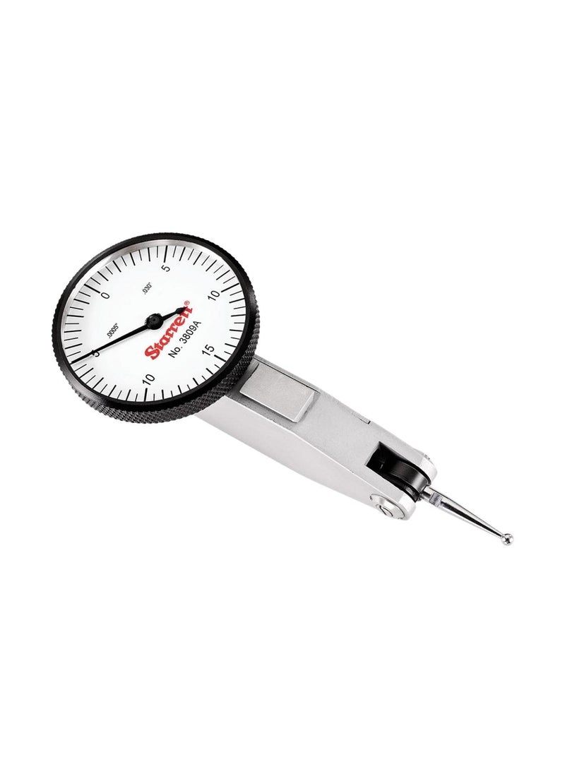Starrett Starrett Dial Test Indicator with Dovetail Mount Two Dovetail Clamps and Case  114 White Dial Face 030 Range 0150 Dial Reading 0005 Graduation  3809A 