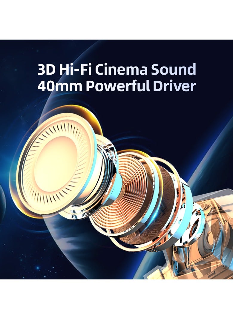 Gaming Headset, Over-Ear Gaming Headset for PC, Switch, PS4, PS5, Xbox One, Wired Video Game Headset with Microphone Noise Cancellation, Stereo Bass Surround Sound, LED Light, Soft Memory Earmuffs - Image 4