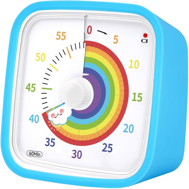Exrp Visual Timer with Protective Case, Rainbow Disk 60 Minute Countdown Timer for Kids and Adults, Silent Time Management Tool - Image 1