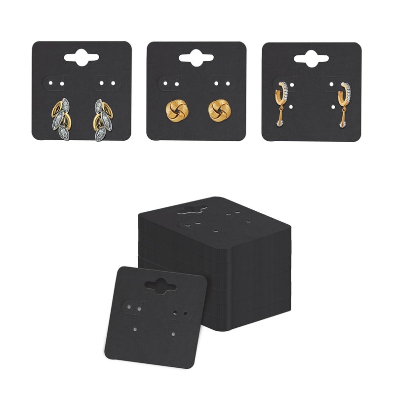 DEEPTAGS Jewellery Display Cards for Earring Necklace Jewelry Bracelet Black 200 PCS