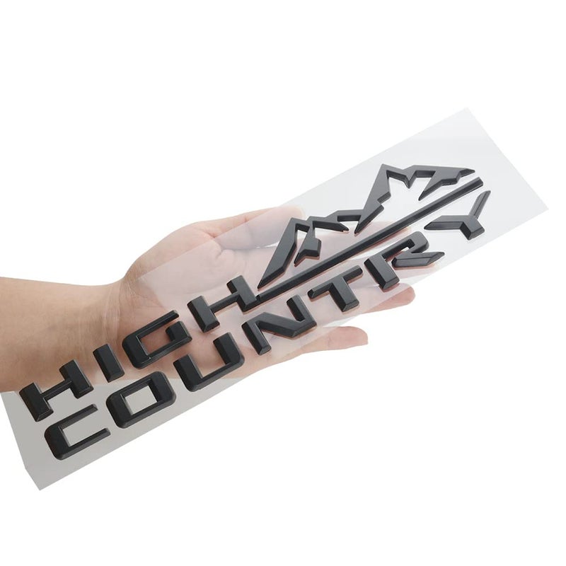 dgea 1x 20192021 Chevy Silverado High Country Nameplate Rear Emblem Badge Fender Chrome Fit for Silverado Matte Black