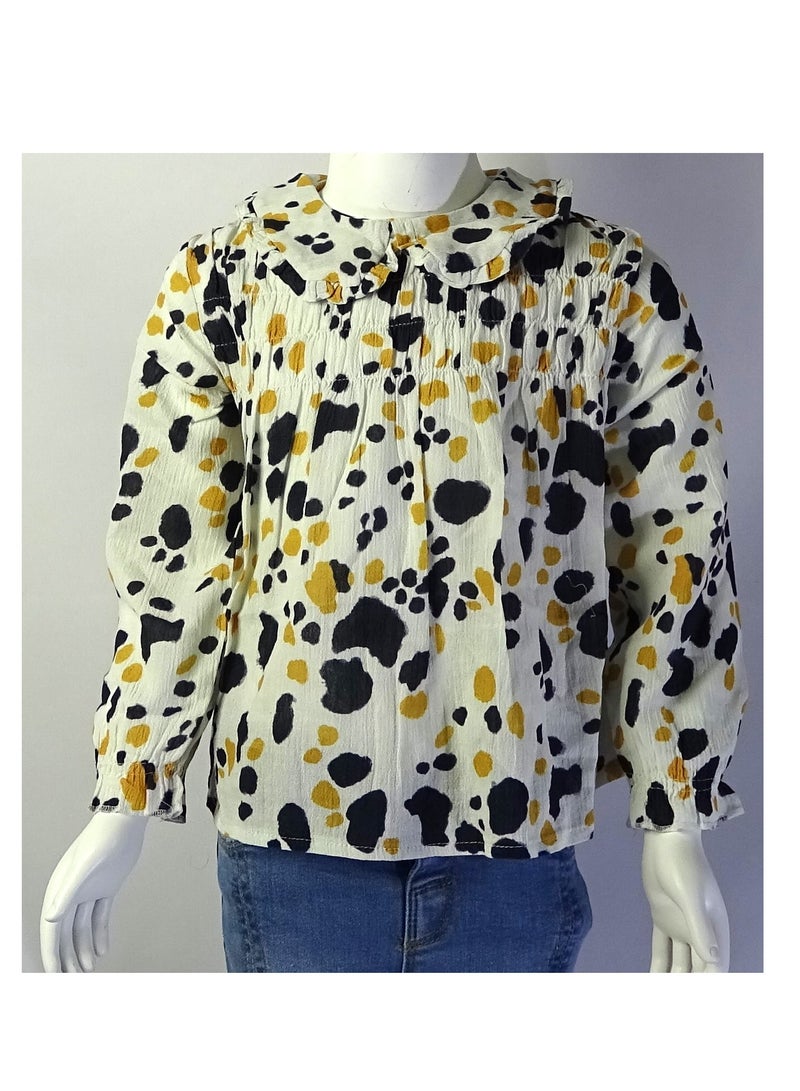 شلــــتر صناعة تركية فاخرة؛ بلوزة بنات بأكمام طويلة من مجموعة شلـــر 35676 - Image 2