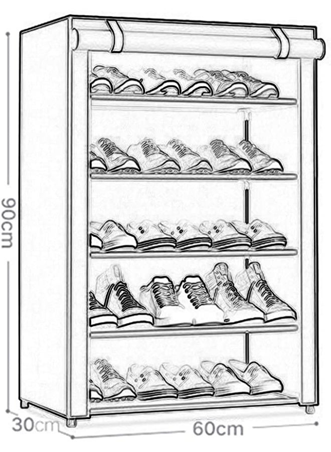بلومنغ تايم رف أحذية بسيط غير منسوج مكون من 5 طبقات مع قطعة قماش مقاومة للغبار، تركيب بسيط، مقاوم للماء - Image 3
