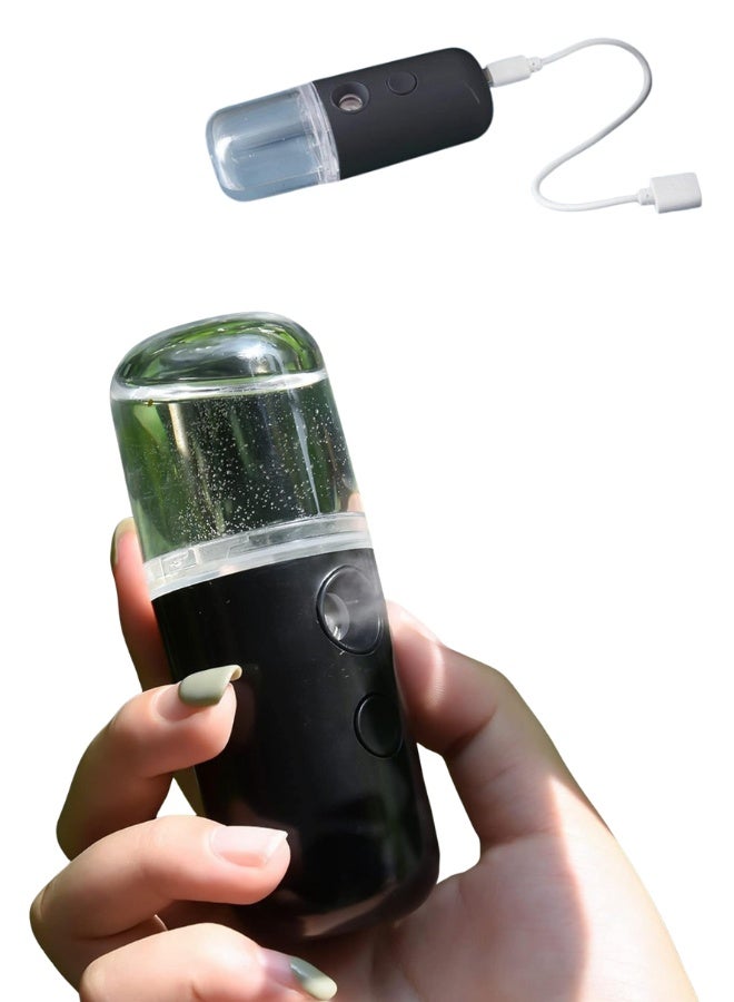 Portable Nano Mist Sprayer for Face Hydration – USB Rechargeable Cool Mist Facial Steamer with 30ml Transparent Water Tank for Makeup Setting, Skincare - Image 1