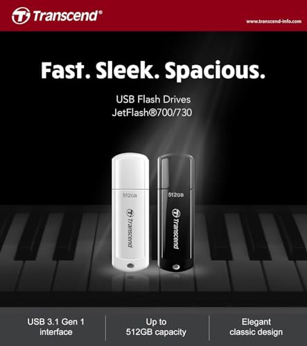 Transcend JetFlash 700 64GB USB 3.1 Gen 1 (USB 3.0/2.0) Flash Thumb Drive, Up to 100MB/s , Type-A External Data Storage Memory Stick Compatible with Computer/Laptop/Desktop/PC - TS64GJF700 - Image 3