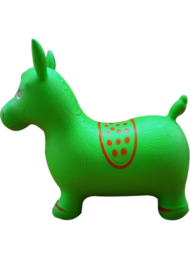 AppleRound Inflatable Green Horse Bouncer with Hand Pump - Image 4