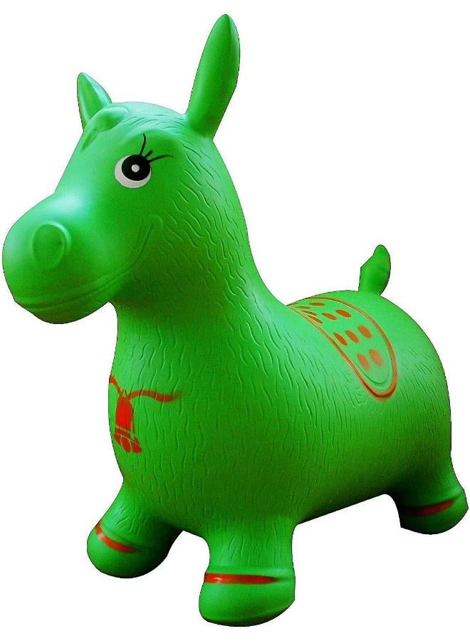AppleRound Inflatable Green Horse Bouncer with Hand Pump - Image 3
