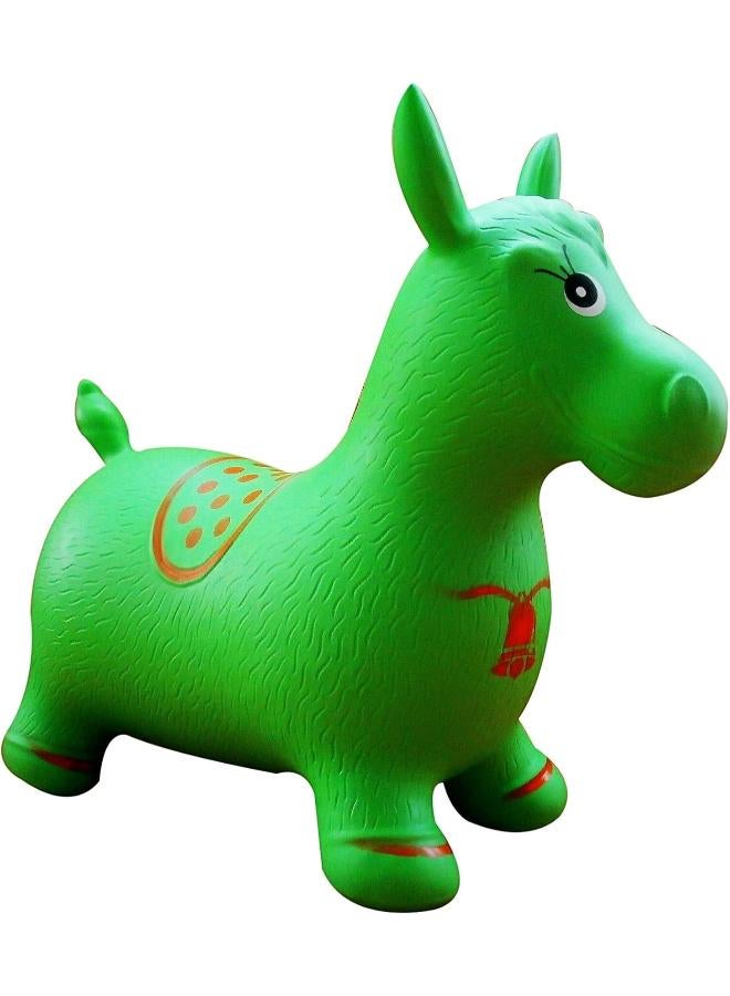 AppleRound Inflatable Green Horse Bouncer with Hand Pump - Image 2