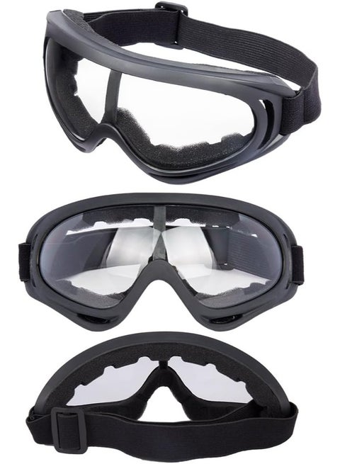 Durable safety goggles with clear lenses for motorcycles and bicycles