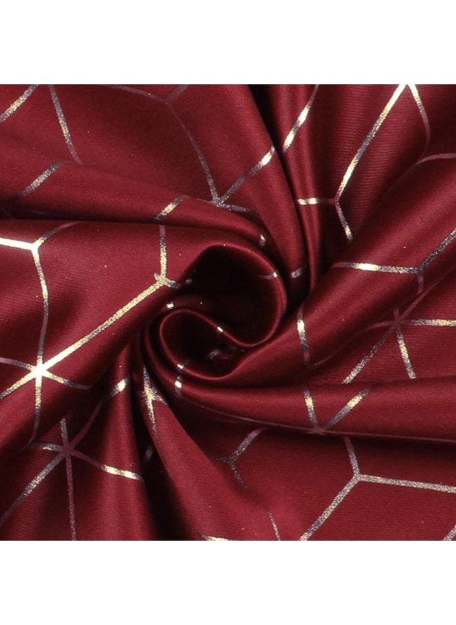 Story@Home Story@Home Blackout Door Curtains 7 Feet Set of 2 | 90% Room Darkening | Hexagon Printed | Thermal Insulated Curtains | Curtains for Living Room | (116 x 215 cm, Maroon) | Perfect for Home Decor  - Image 4