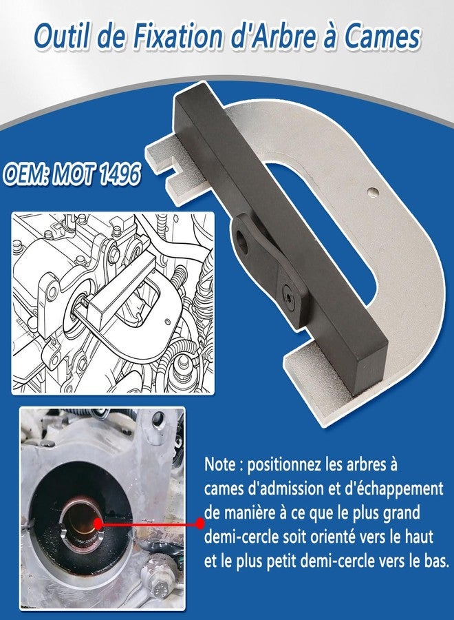 DPTOOL طقم أدوات تثبيت توقيت عمود الكامات من DPTOOL، متوافق مع محركات رينو كليو، لاغونا، ميغان 1.4، 1.6، 1.8، 2.0 لتر 16 صمام بنزين، برموز K4J، K4M، F4P، F4R - Image 4